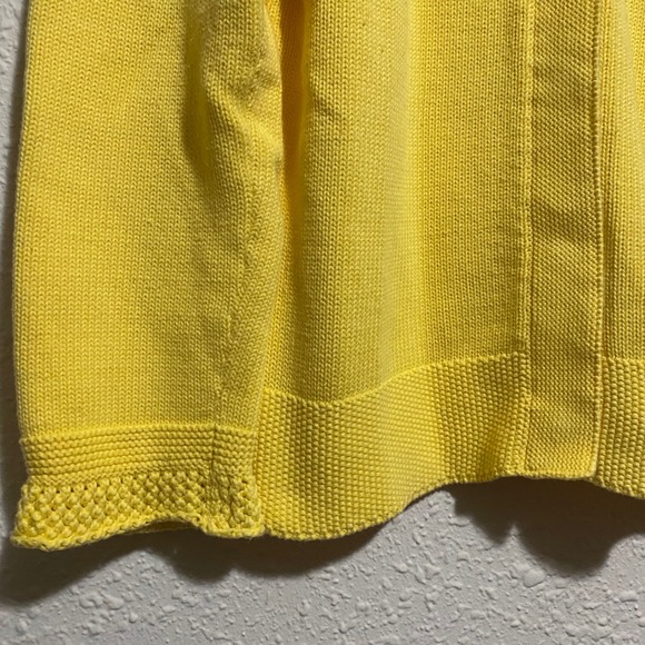 Orvis Womens Yellow Cotton Button Front Cardigan Sweater Size Medium knit - Picture 4 of 6